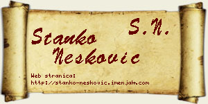 Stanko Nešković vizit kartica